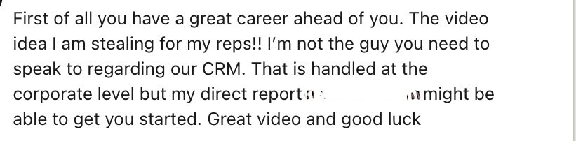 Prospect reply: Chad at Audacy 2